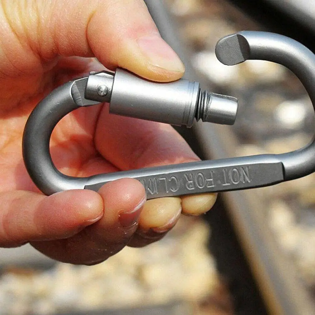 1/2/5 Stück Karabiner für Bergsteigen, Höhlenforschung und Klettern, D-Ring Sicherheitskarabiner, Reise-Outdoor-Überlebenshaken aus Aluminiumlegierung