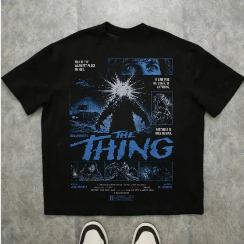 Monster Movie Poster T-shirt | Horror Science Fiction T-shirt Men's Summer New Style Unisex High Street T-shirt