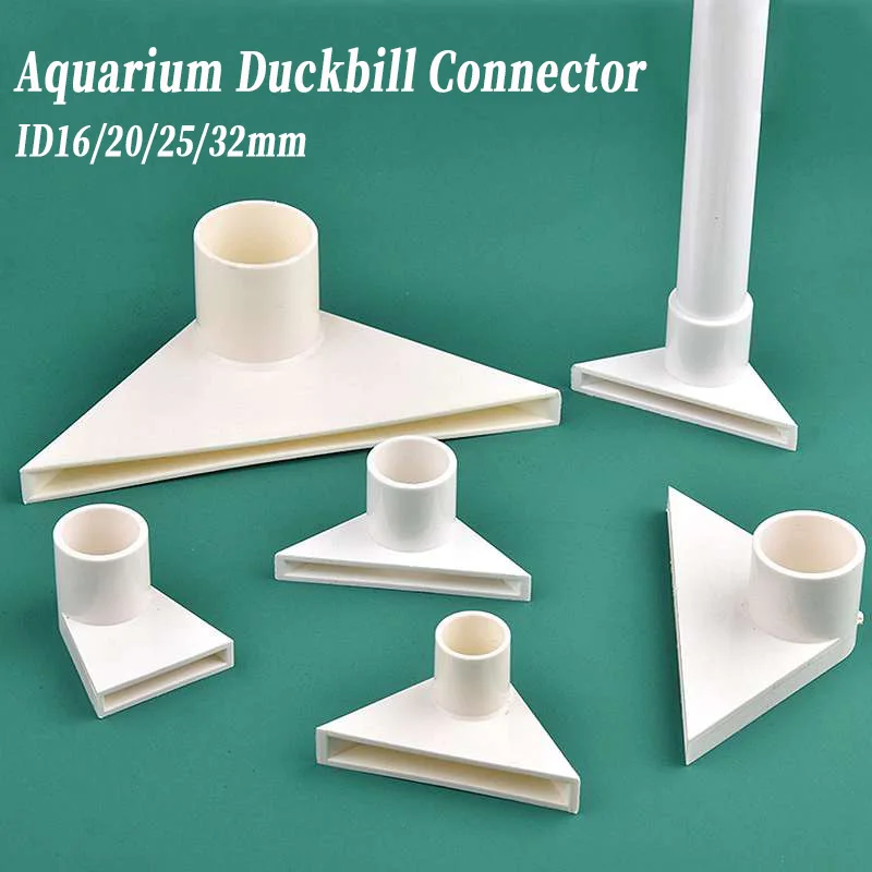 ID16/32mm Aquarium Fish Tank Air Pump Duckbill Water Outlet Nozzle Fish Tank Bottom Triangular White Nozzle Water Pipe Fittings