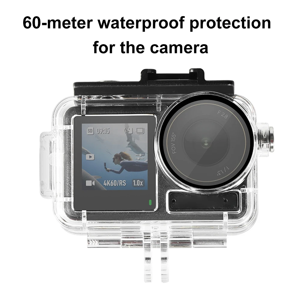 Funda impermeable de 60M/196 pies, carcasa de buceo antiniebla, carcasa de buceo subacuático para DJI Osmo Action 5 Pro/4/3, accesorios para cámara