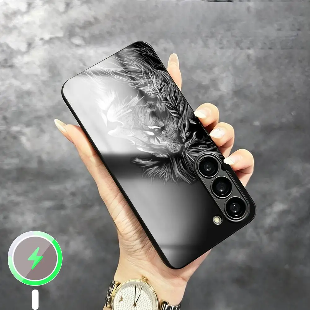Cool king lion fashion ins design Phone Case For Samsung S26 S25 S24 S23 S22 S21 Plus Ultra Fold A Glass Magnetic Case