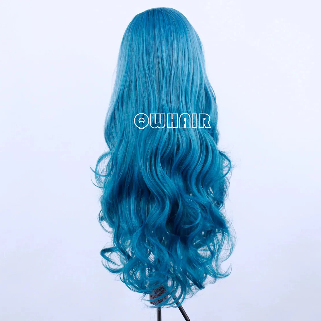 QW Synthetic Hair Blue Side Part Body Wave Soft 13X4 Lace Front Wig For Women Hair Heat Resistant Fiber Cosplay  Daily