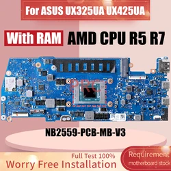 NB2559-PCB-MB-V3 For ASUS UX325UA UX425UA R5 R7 60NB0TJ0-MB2001 Laptop Motherboard SR3LA i5-8250U With RAM Notebook Mainboard