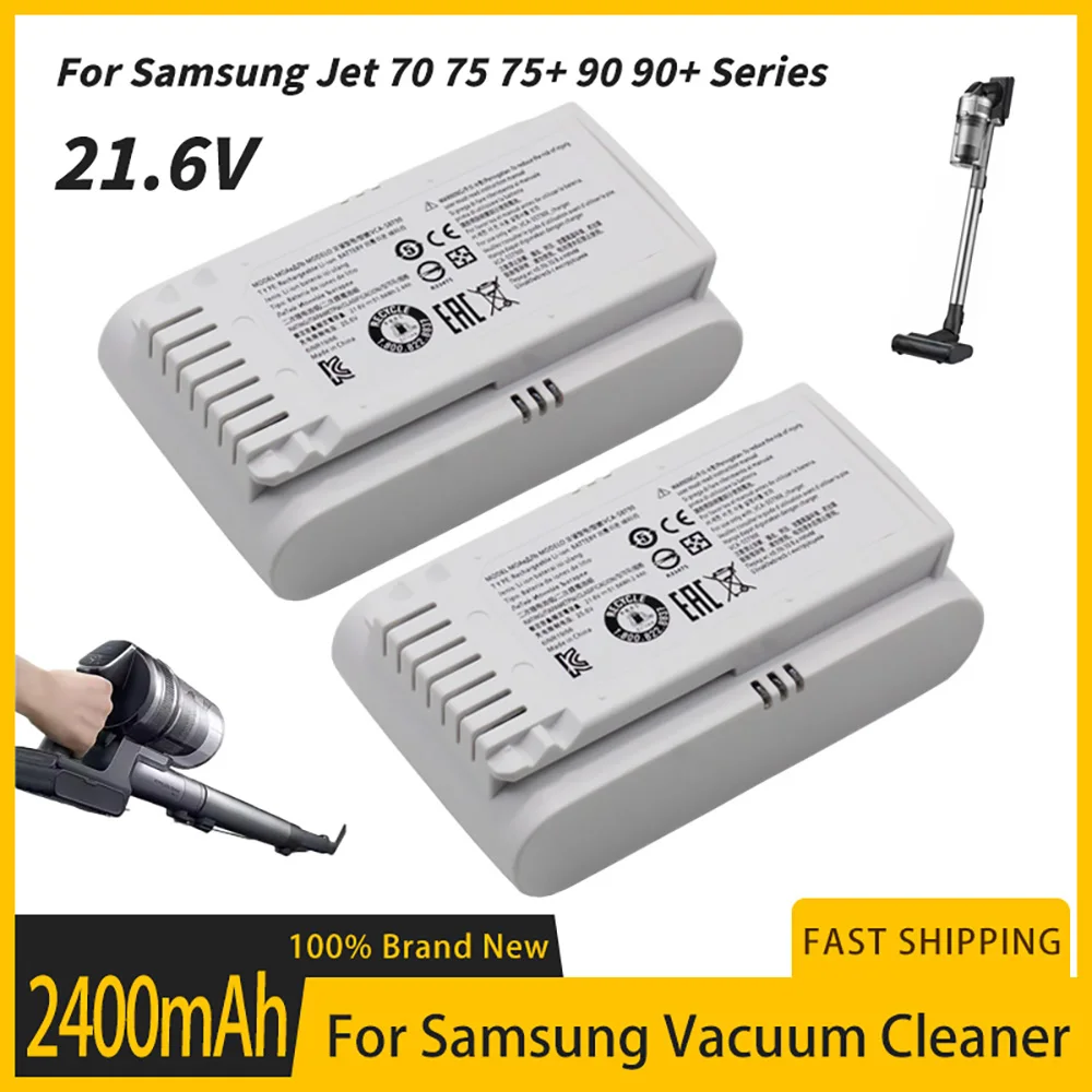 2400mAh 21.6V Vacuum Cleaner Battery DJ96-00221A, VCA-SBT90, VCA-SBT90E for Samsung Jet 75, Jet 90, Jet75, Jet90, VS70, VS9000