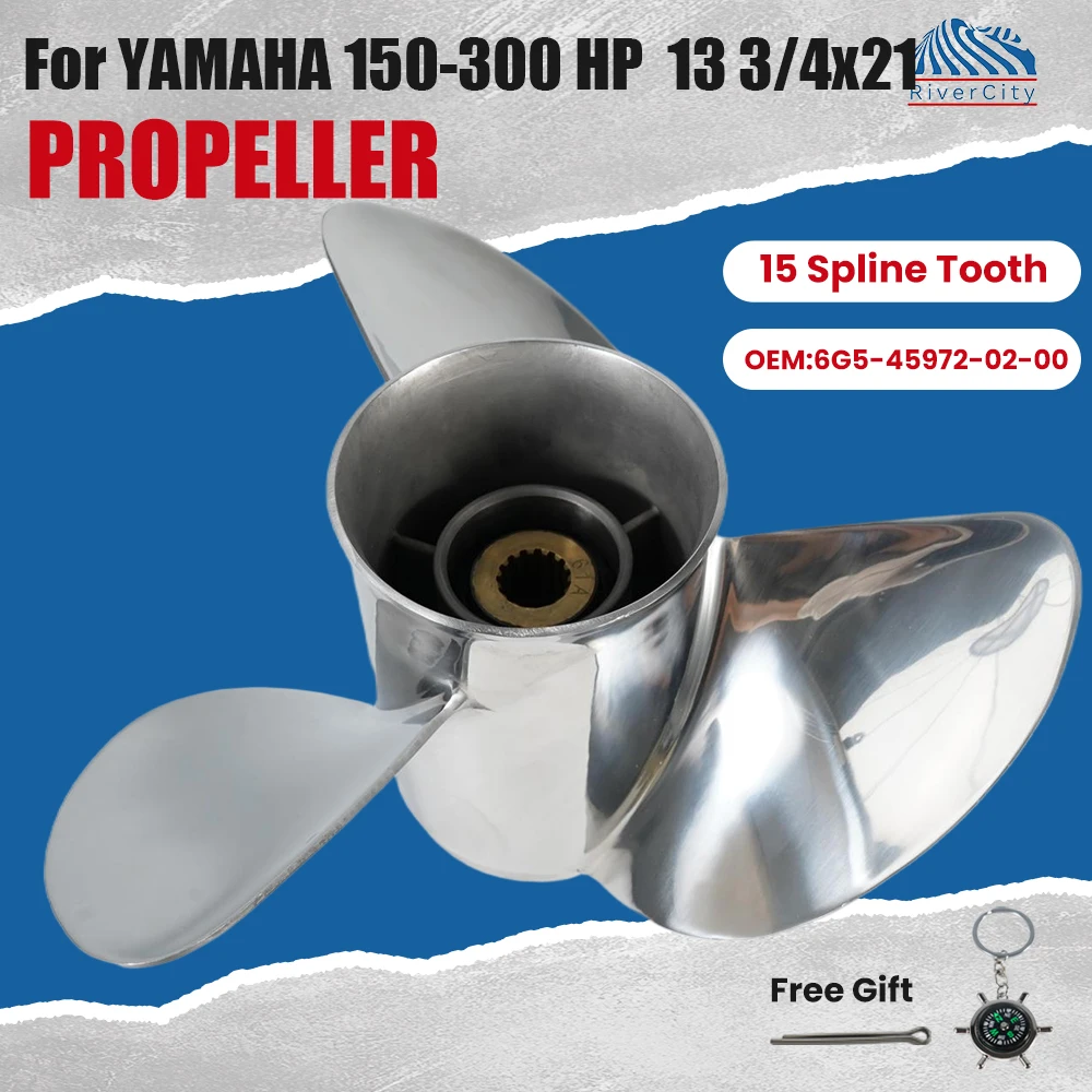 

Подвесной пропеллер 13 3/4*21 для Yamaha 150HP 170HP 200HP 225HP 300HP Деталь морского двигателя 3 лопасти 15 шин из нержавеющей стали