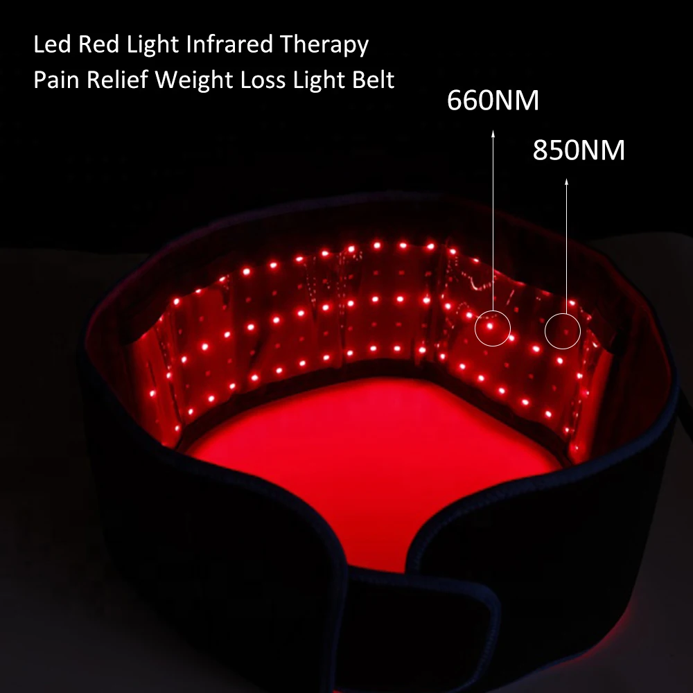 Red Light Therapy Waist Belt 850nm/660nm Red Infrared Light Therapy Belt For Burning Fat Slimming Relieving Pain Pad