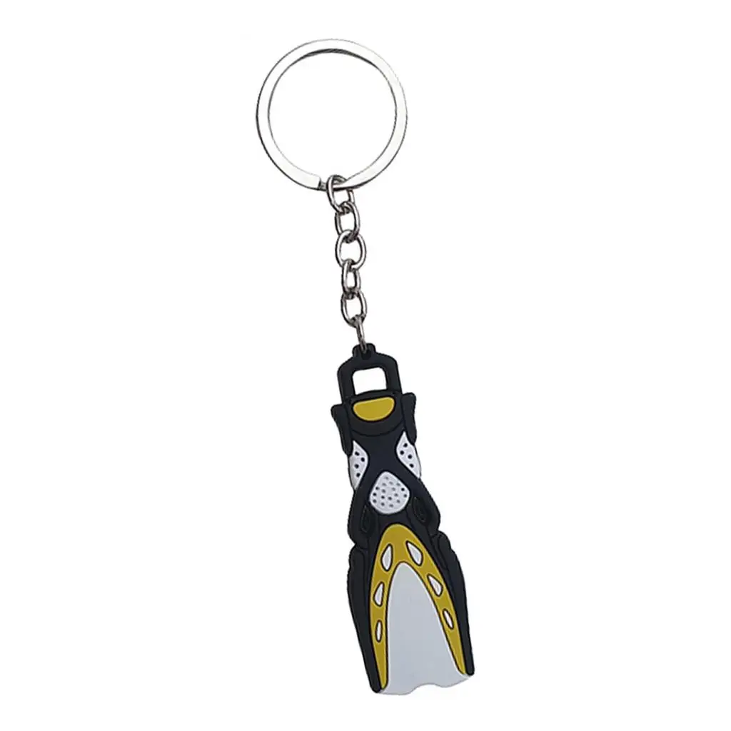 Silicone Diving Fin Key Chain Cool Accessories Enthusiast Keyring Pendant for Car Purse Organizing