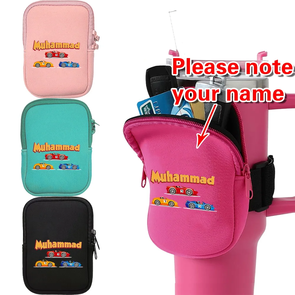 Customized Name Outdoor Sports Water Bottle Bag Portable Water Bottle Pockets Multi-functional Earphone Storage Pack