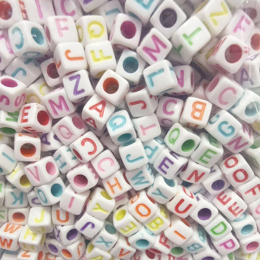 New 500g Pack Acrylic English Letter Hole Beads For Jewelry Making Children's Education Beads DIY Bracelet Necklace Wholesale