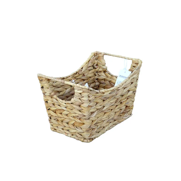 Custom boat-shaped natural water hyacinth straw storage basket household sundries storage basket storage basket