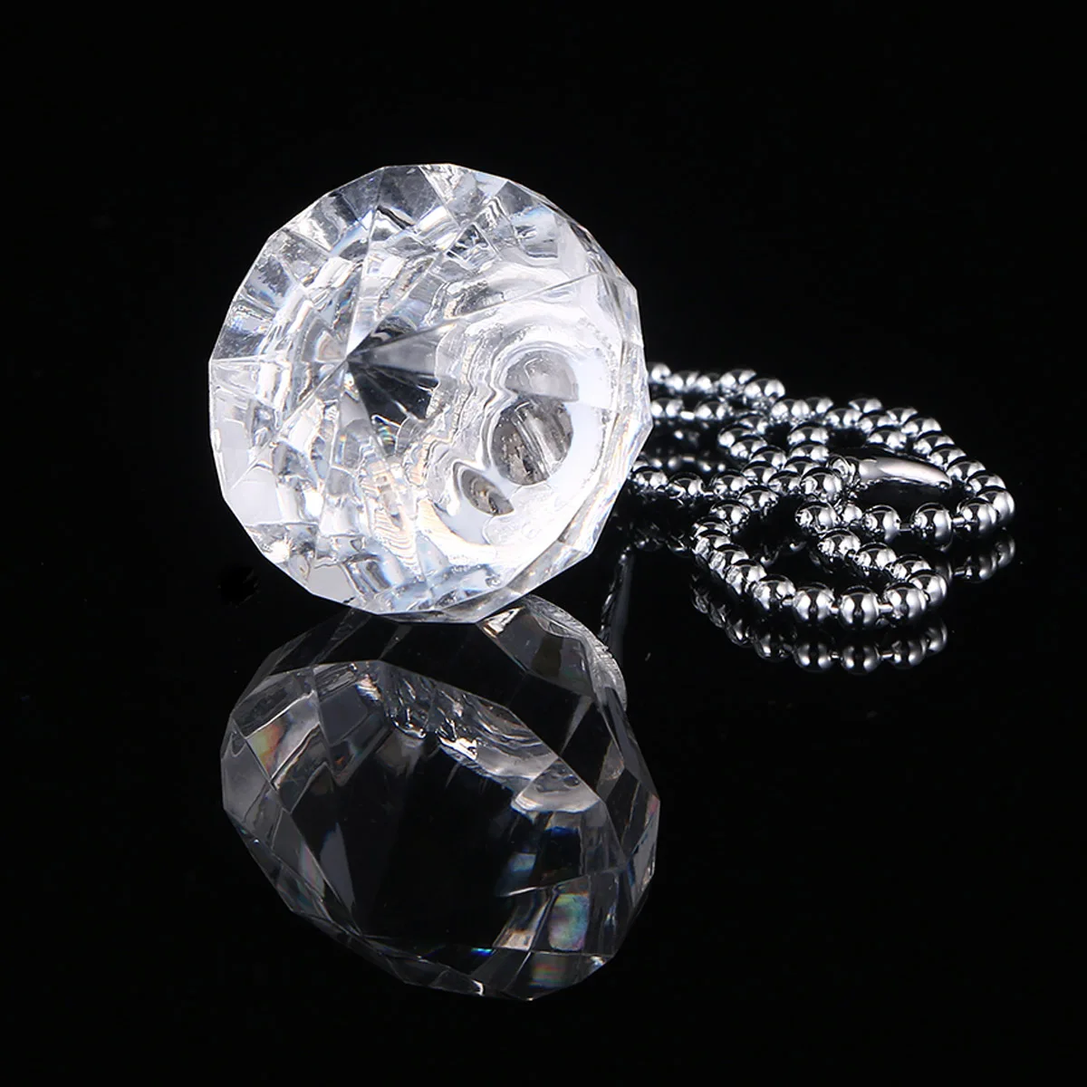 

2Pcs Ceiling Fan Pull Chain Diamond Extension Connector Suitable for Ceiling Light Fan Crystals Cuttable Length