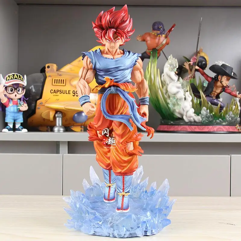 

Фигурка JT Dragon Ball Super Saiyan Blue Goku с подсветкой, двойная скульптура, аниме-статуэтка, коллекционная модель, подарок для любителей аниме