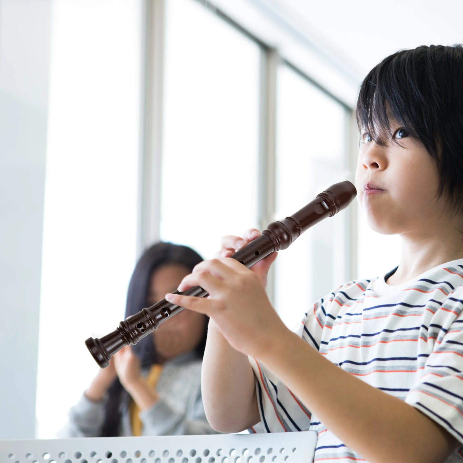 

Treble Flute Children's Clarinet for Student Recorder Lightweight High Pitch Two Section Style Musical Instrument