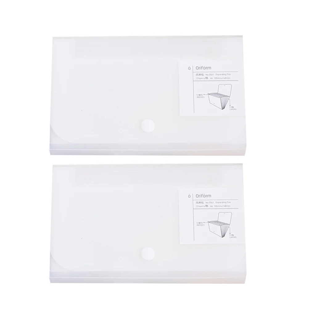 

2Pcs File Folder Plastic Multilayer Accordion Organizer Large Capacity Portable Document Holder for Office School
