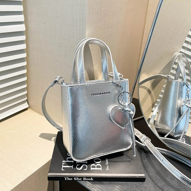 

Модные свежие простые золотые сумки из искусственной кожи, маленькие квадратные сумки на плечо и через плечо, однотонная молния, популярные универсальные женские сумки, новинка 2023 года