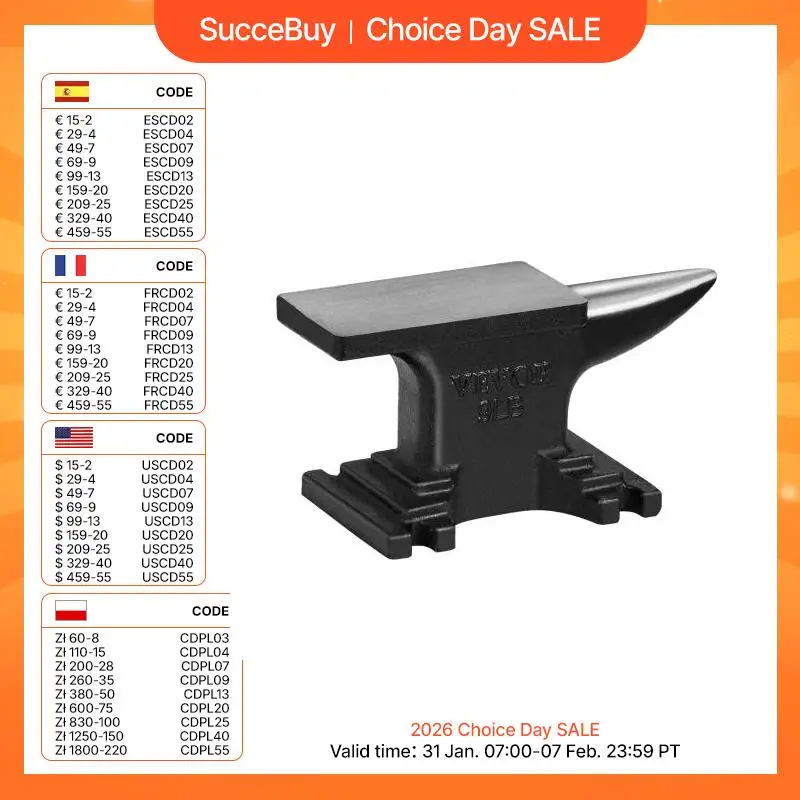 VEVOR Single Horn Anvil Cast Steel Anvil High Hardness Rugged Round Horn Anvil Blacksmith Compact Design and Stable Base