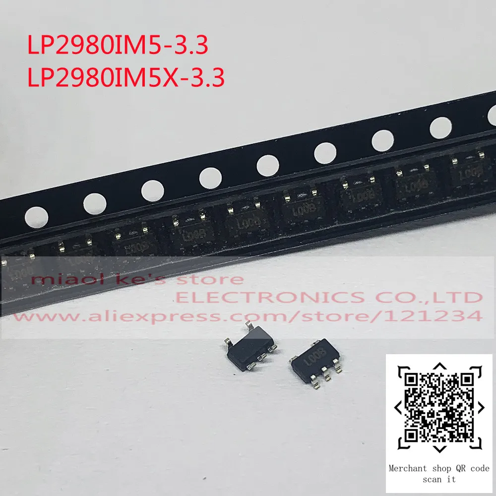 [10pcs]100%New original: LP2980IM5-3.3 LP2980IM5X-3.3 LP2980IM5-3.3/NOPB - IC REG LINEAR 3.3V 50MA SOT23-5/SC-74A/SOT-753