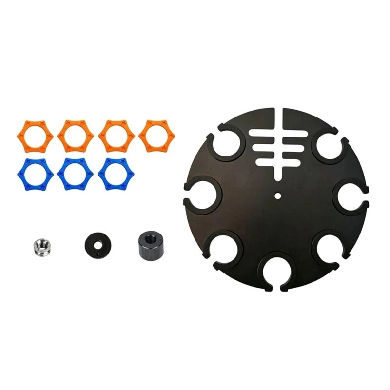 T23C Anti-Slip Ring And Cable Management Slot 7 Holes Microphone Holder Display Organizer Tray Mic Stand