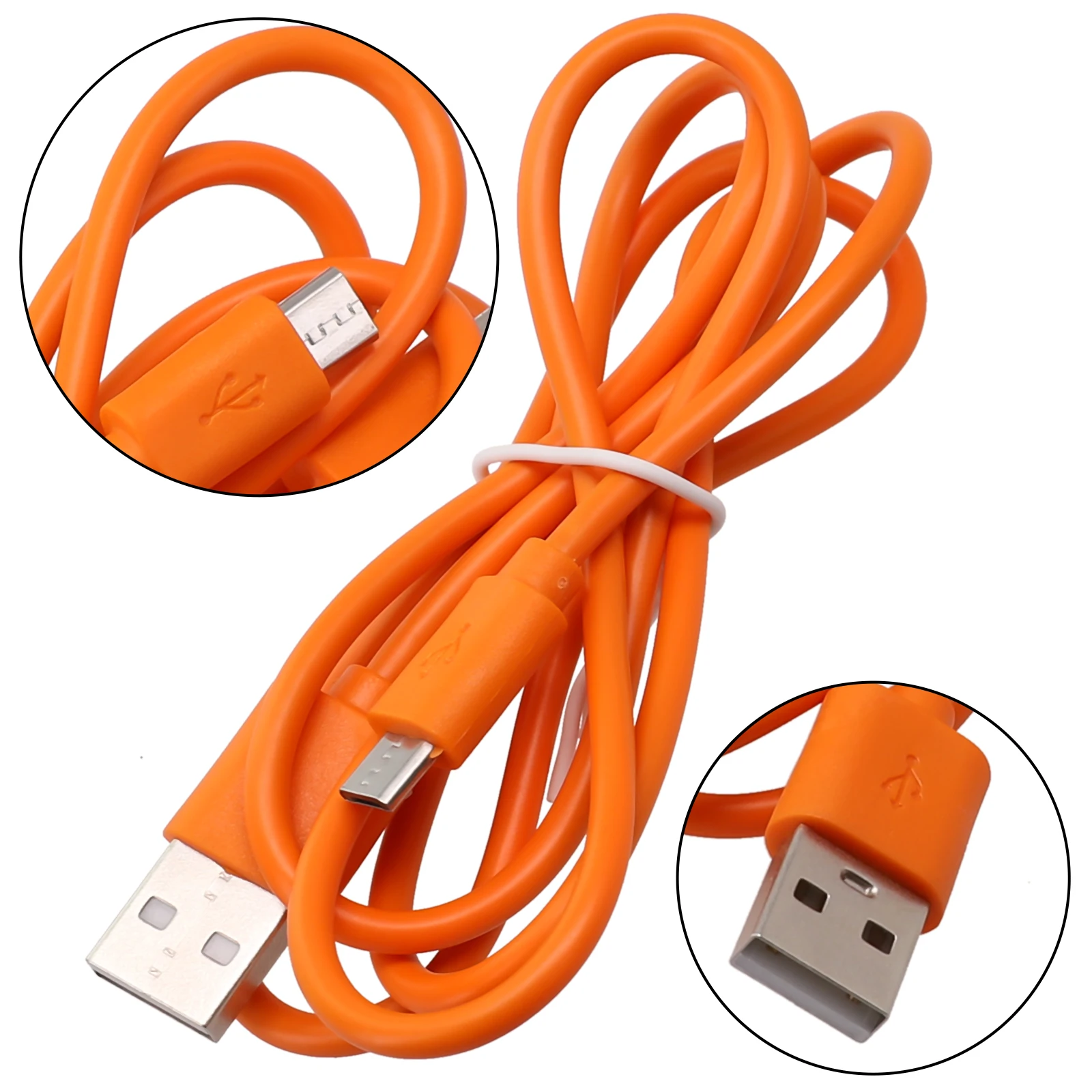 

3.3ft/1m Copper Core USB Charging Cable For Ring Doorbell Replacement Corrosions Resistant Orange USB Charging Cable