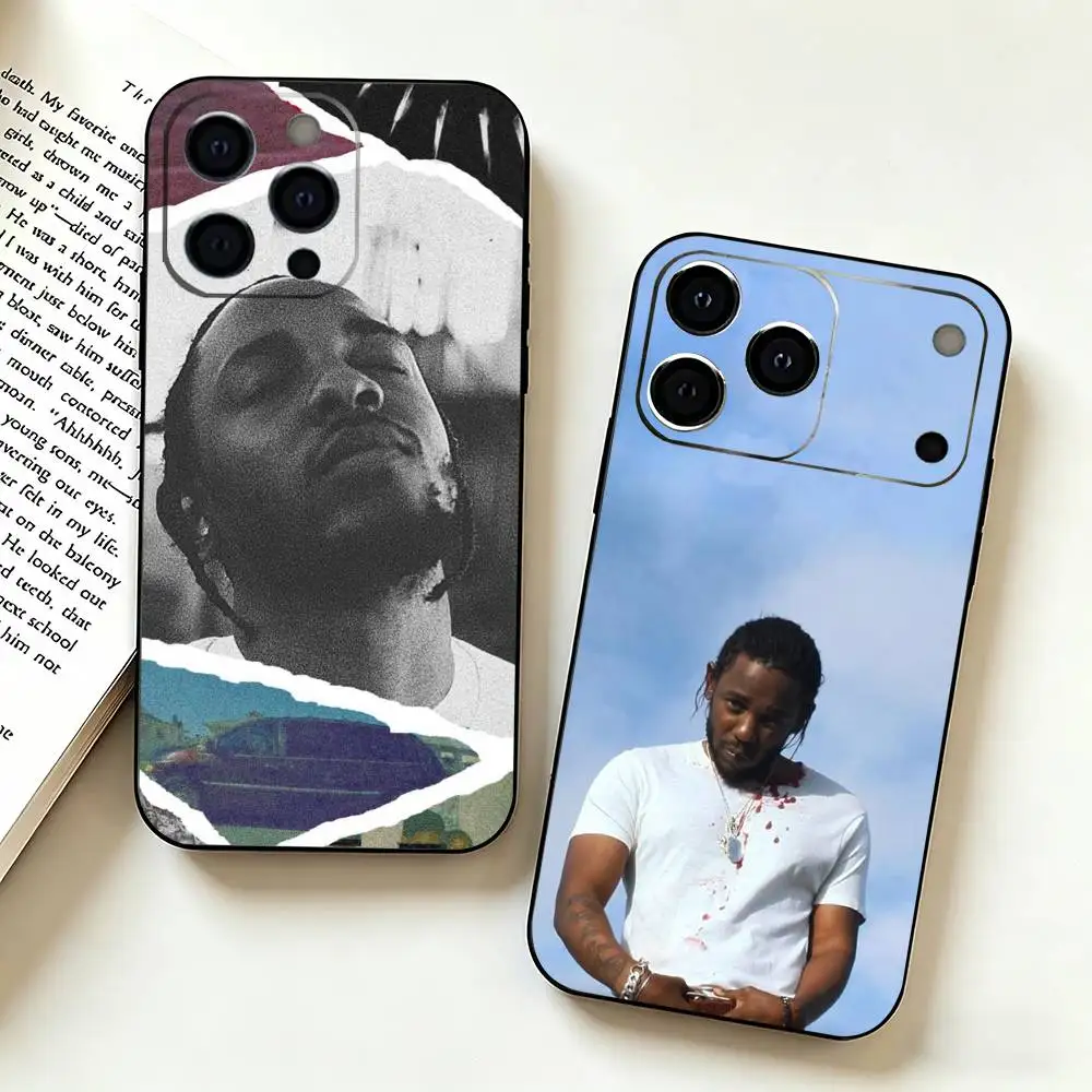 Coque de téléphone souple noire pour iPhone 17, 16, 15, 14, 13, 12, 11 Plus, Pro Max et autres, motif K-Kendrick L-Lamar (rapper)