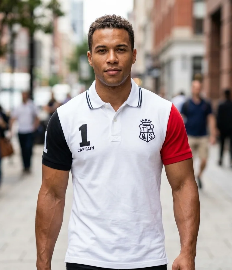 Men's Sports Polos Short Sleeve Casual Number One Collar T-Shirts Male Clothing Plus US Size