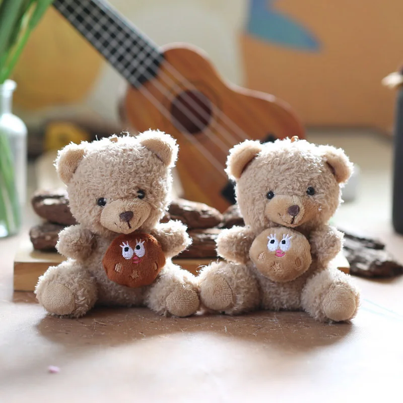 Cute Biscuit Little Bear Plush Pendant Plush Toy Bag Accessories Keychain Pendant Bag Car Hangings Ornaments Children's Gifts