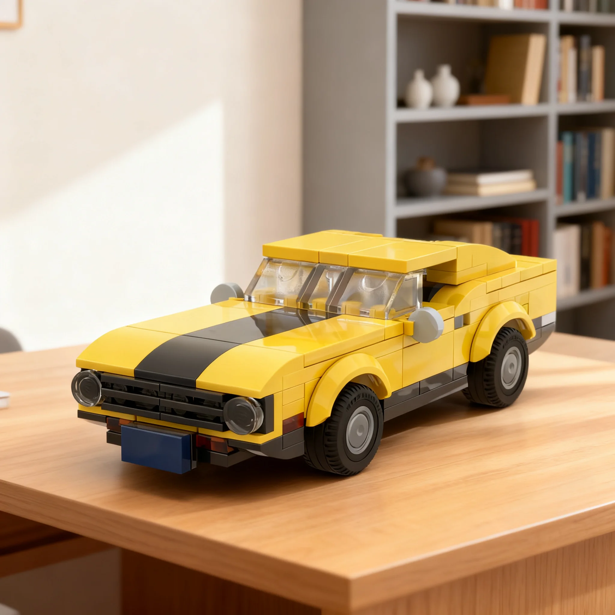 210pcs MOC City Traffic FREE 1971 Fordes Mustangs Eleanor Gone in 60 Seconds Model Christmas Gift DIY For Adults