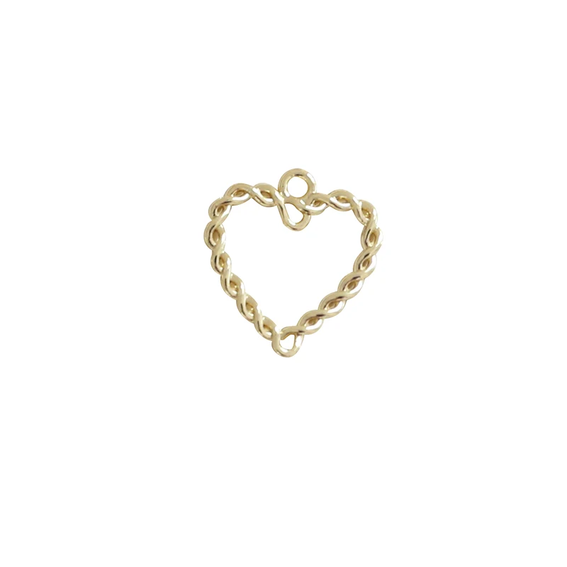 1pcs Simple And Versatile Gold Color Heart-shaped Ins Love Alloy Pendant Diy Handmade Necklace Bracelet Jewelry Material Charms