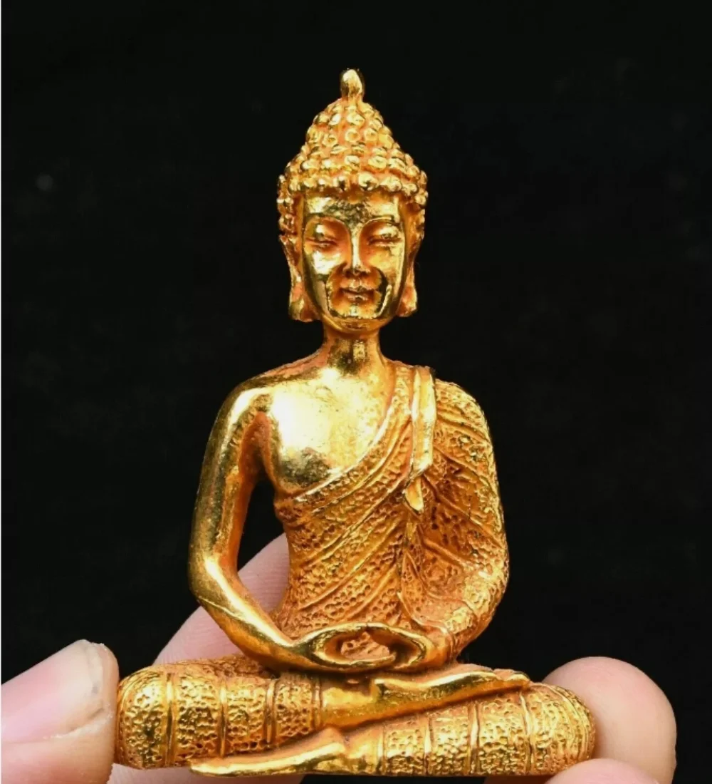 

2.5''Old Tibet Bronze Gilt Shakyamuni Sakyamuni Amitabha Buddha Sculpture