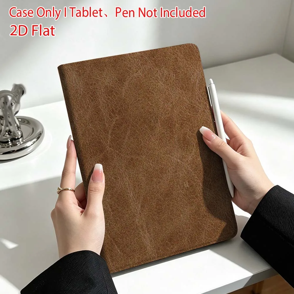 Brown Leather Texture For Lenovo Xiaoxin Pad Pro Tab P12 P11 11 13 11.2 inch K11 Plus Pen Tray Tablet Case Soft