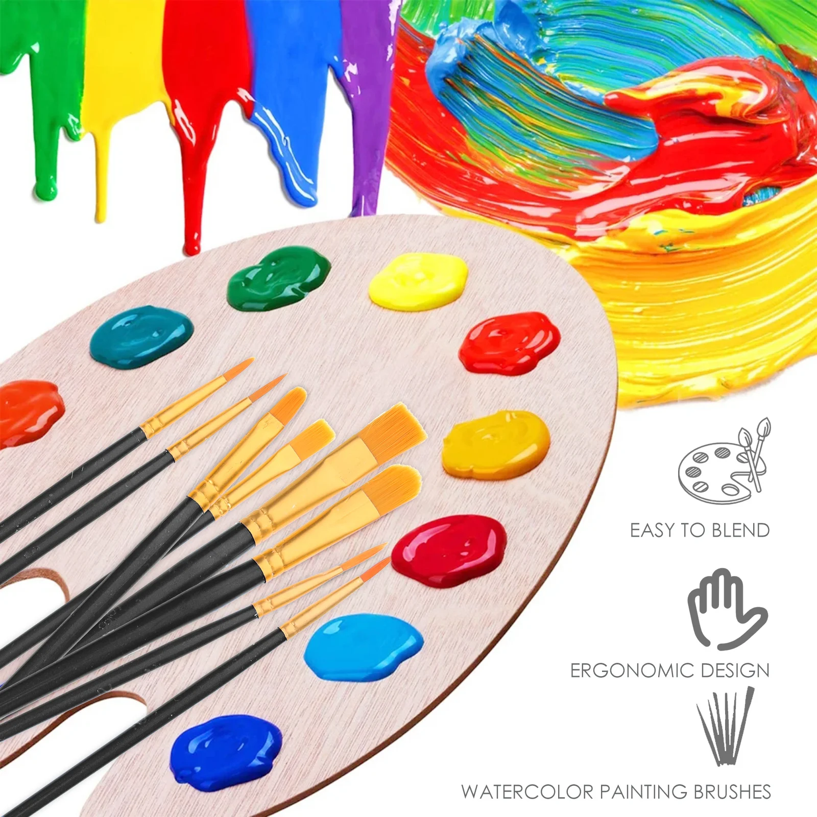 

20Pcs Oil Painting Brush Set Art Painting Brushes Multi-Use for Acrylic Gouache Watercolor Paint Supplies Student