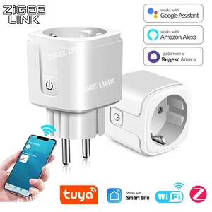 TUYA Smart Plug WiFi or Zigbee3.0 Socket EU 16/20A With Power Monitor Timing Function Voice Control Works Alexa Google Home