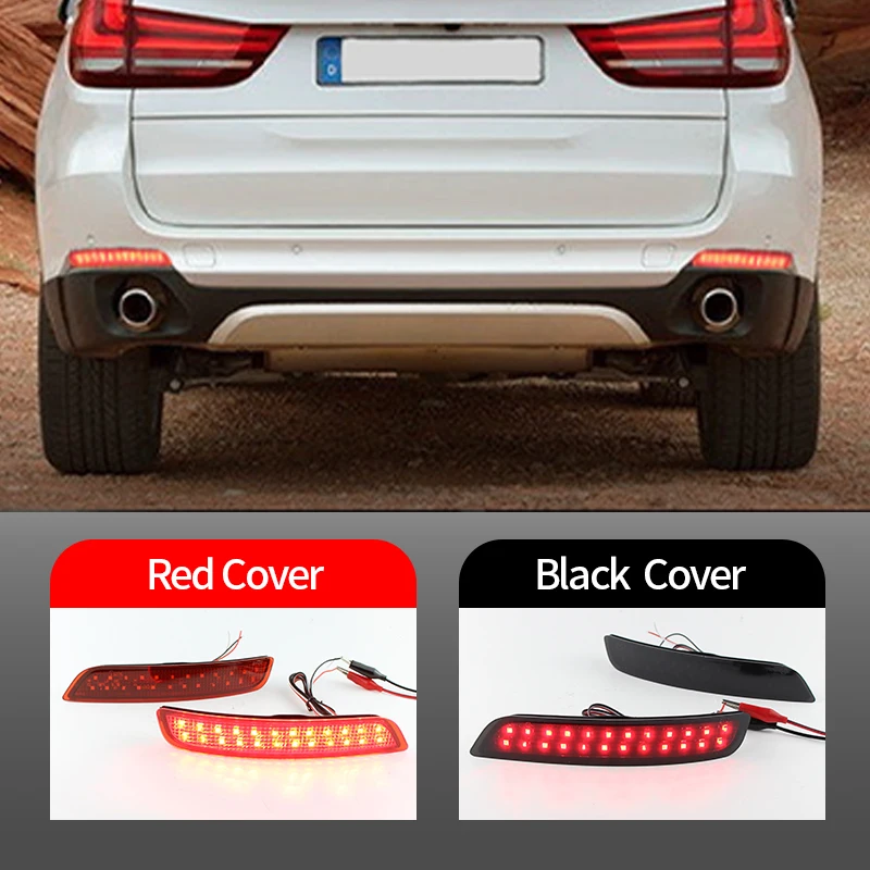 

2PCS For BMW F15 X5 25d 25dX 30dX 35i LED Rear Bumper Lamp Smoked/Red Lens Brake Tail Lamp ​Rear Bumper Fog Turn Signal Light