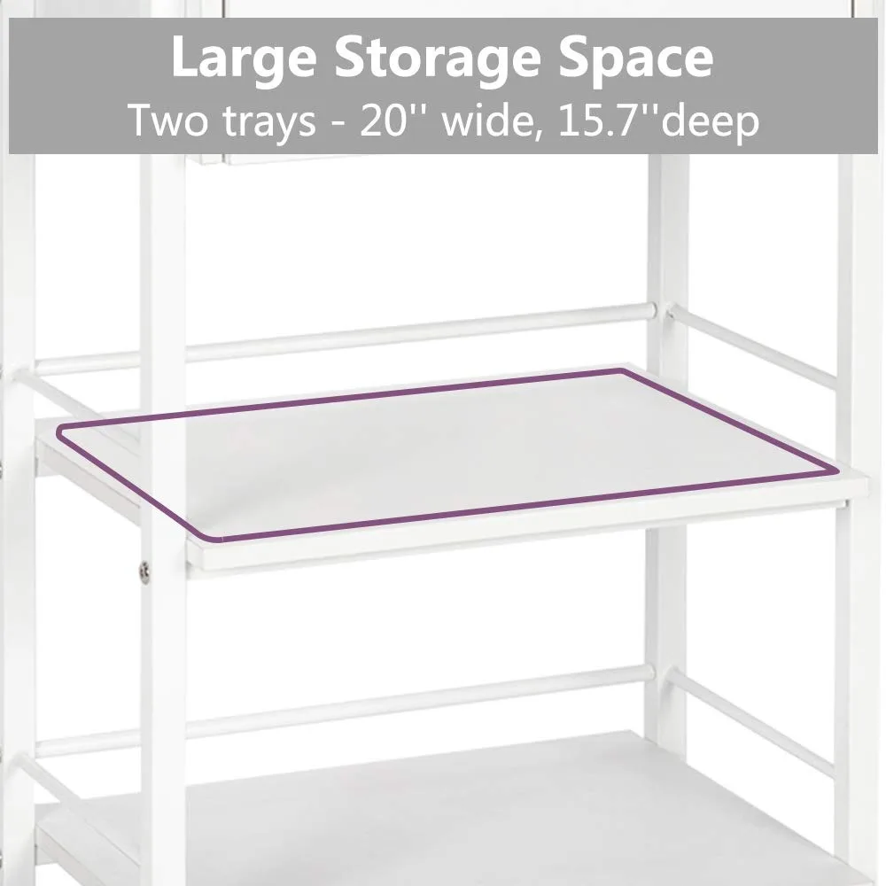 عربة تخزين خشبية متدحرجة مع درج ورفوف وخزانة متنقلة للصالون والجماليات الطبية