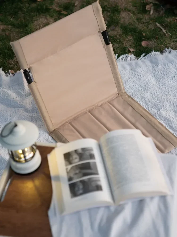 Cadeira de praia ao ar livre dobrável cadeira de acampamento jardim parque único preguiçoso cadeira encosto almofada piquenique acampamento dobrável cadeira traseira