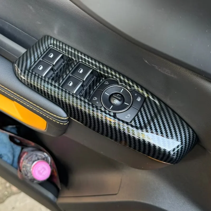 

Carbon Fiber Interior Upgrade Overlay Covers,For Ford Ranger 2023 2024,Windows control panel, door handle frame