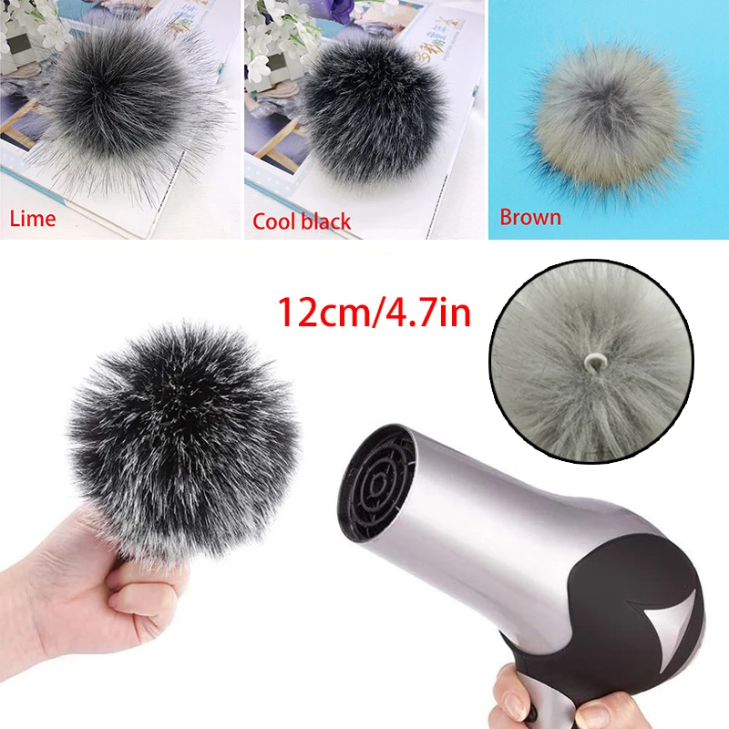 12 cm Kunstfell-Bommel, Plüsch-Haarball mit elastischem Band, Fuchspelz-Pompons für DIY-Mütze, Schuhe, Strickmütze, Fellknäuel, Kleidungszubehör – Detail 1