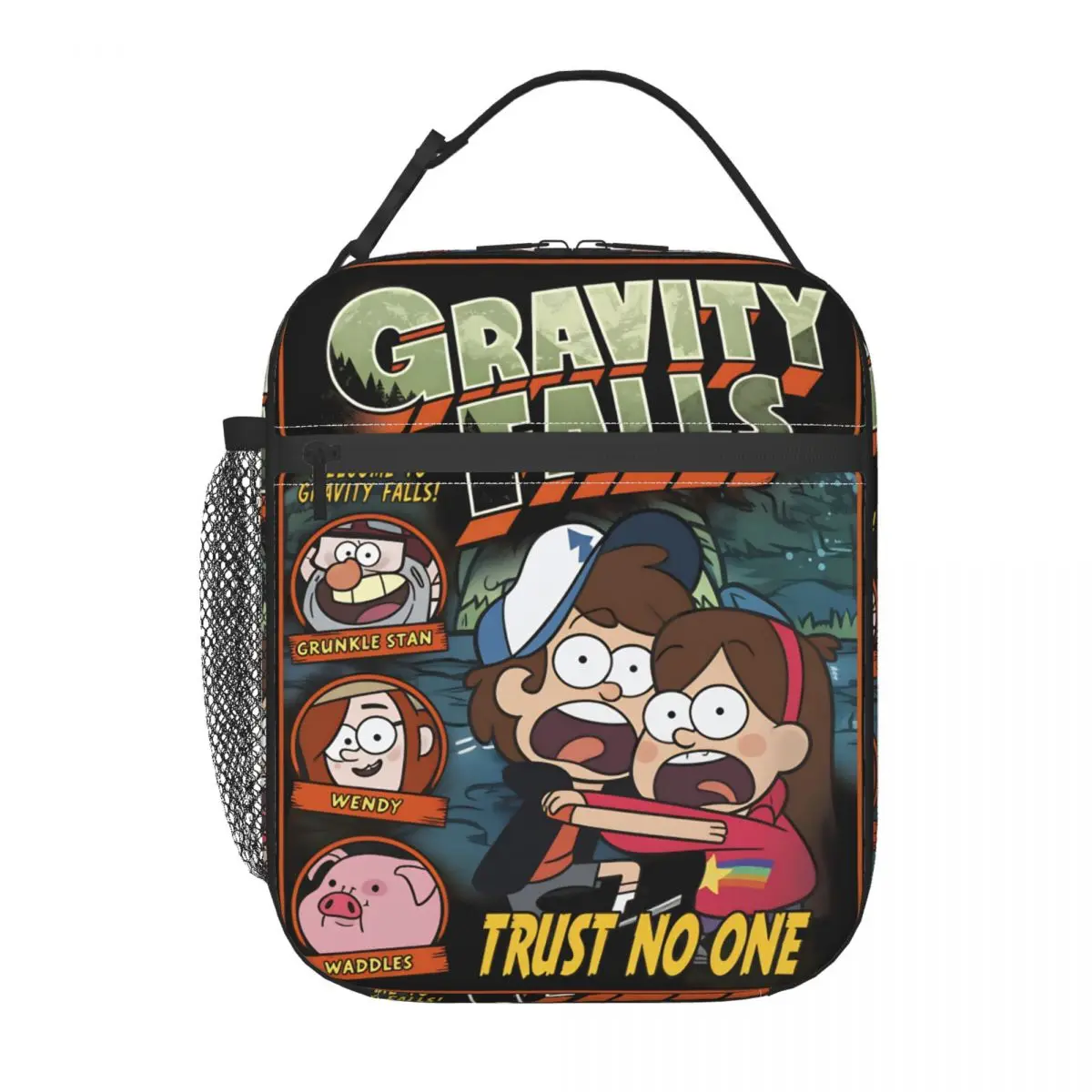 Gravity Falls Lunch Bag Portable Insulated Lunch Box Girls Outdoor Picnic Graphic Cooler Bag Fashion Oxford Tote Food Bags