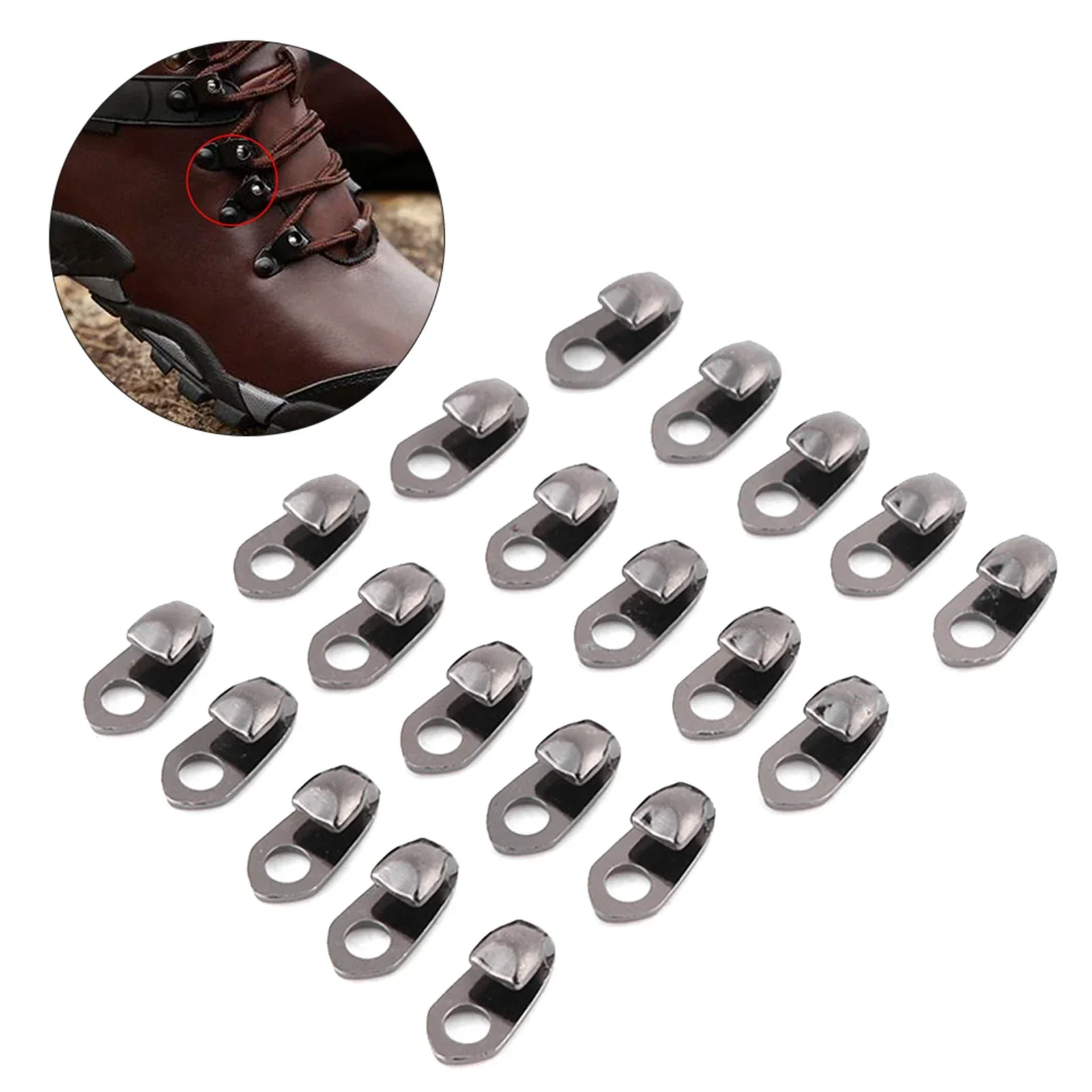 20pcs/set  Boot Hooks Lace Fittings With Rivets For Repair/Camp/Hike/Climb Accessories