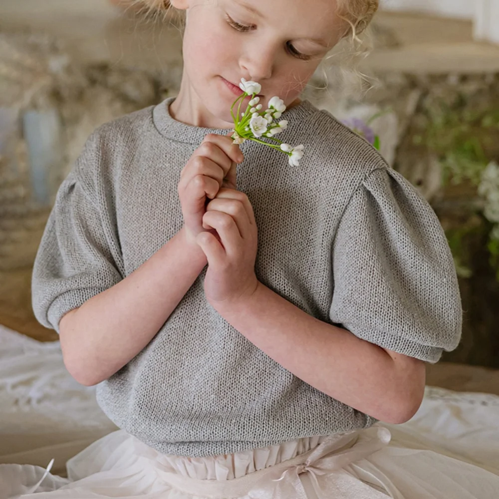 

Summer Children Clothing Korean Short Sleeved Girls Baby solid color Short Sleeved T-shirts Pure Cotton Toddler Kids Top