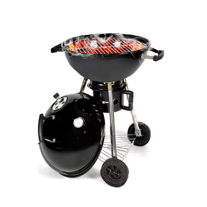 Premium Portable Black Original Kettle Series Outdoor BBQ Tools Charcoal BBQ Grill with Cart