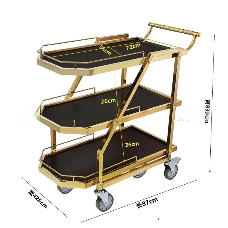 Three-story Wine Truck, Food Delivery Cart, Bar KTV Tea Cart, Mobile Hotel Trolley, Chess and Card Dim Sum Cart
