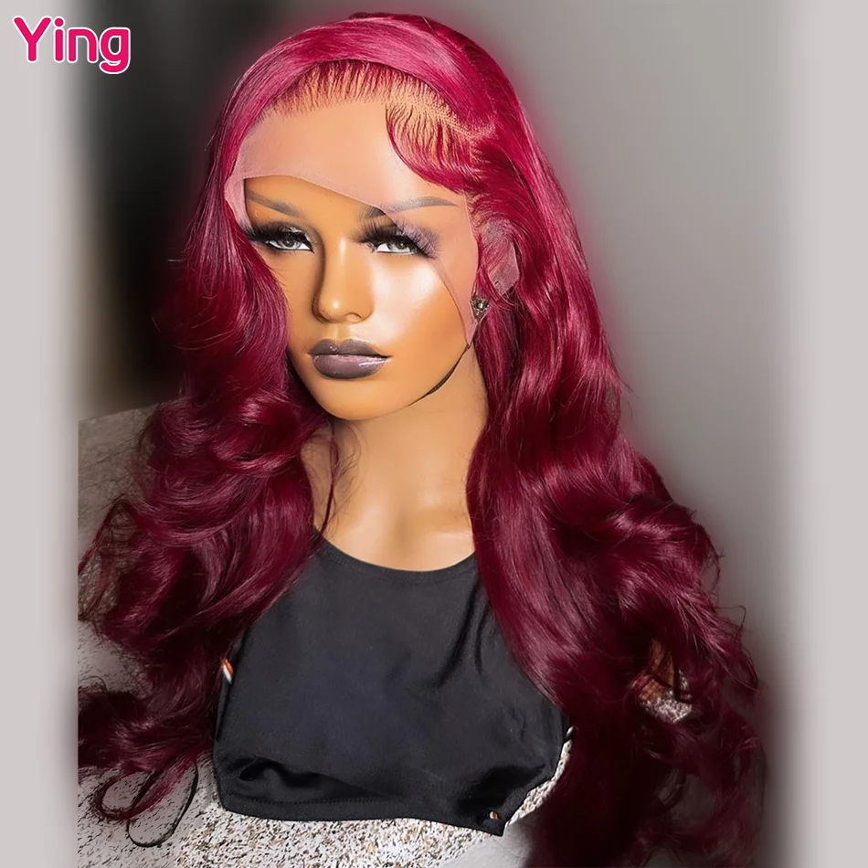 

Ying Hair 12A Burgundy 99j 13x4 Lace Front Wig 100% Human Hair 5x5 Transparent Lace Wig Body Wave 13x6 Lace Front Wig PrePlucked