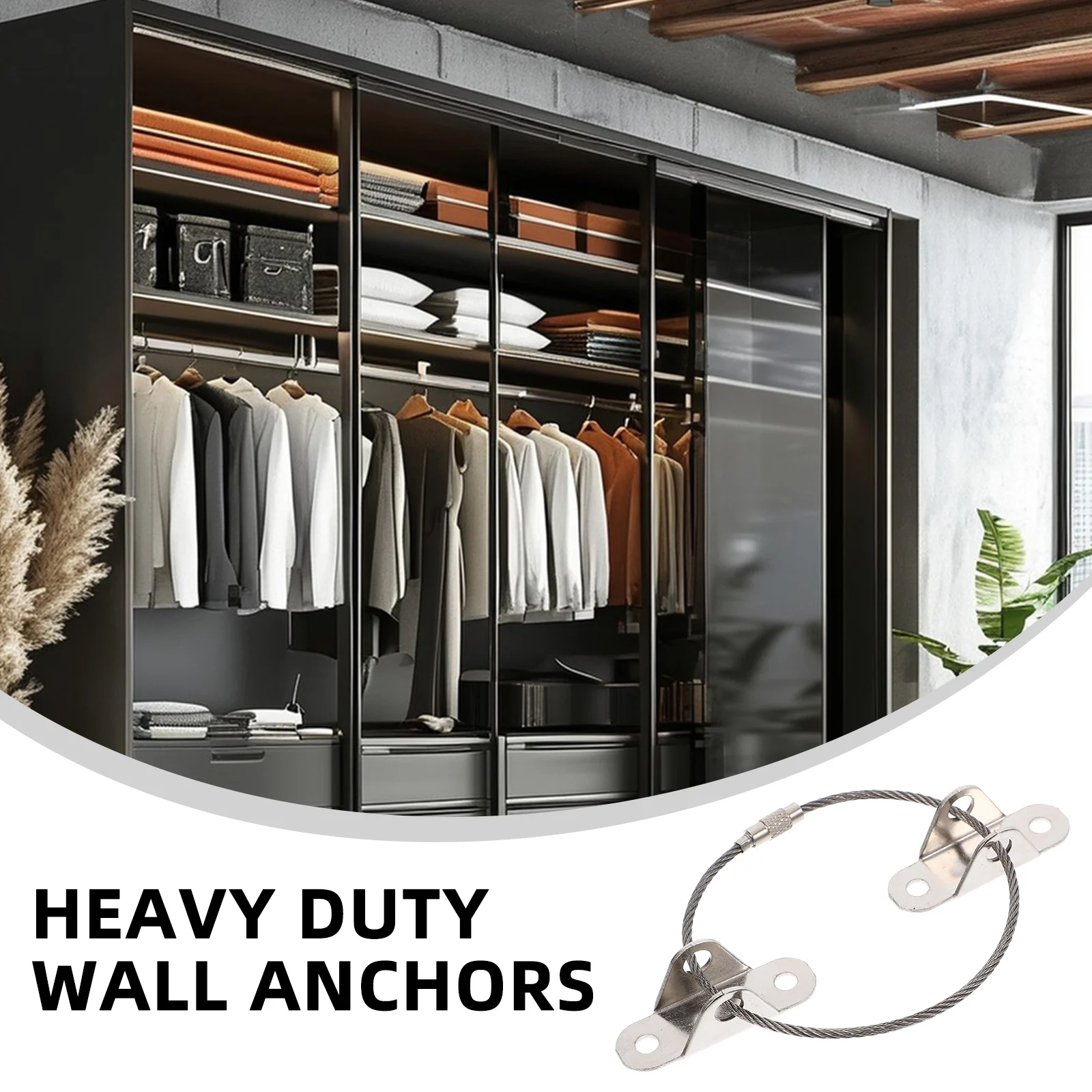 

Anti-tip Anchor Fall Device for Furniture Anchors Heavy Duty Bookshelf Tipping Straps to Wall Baby Proof Child