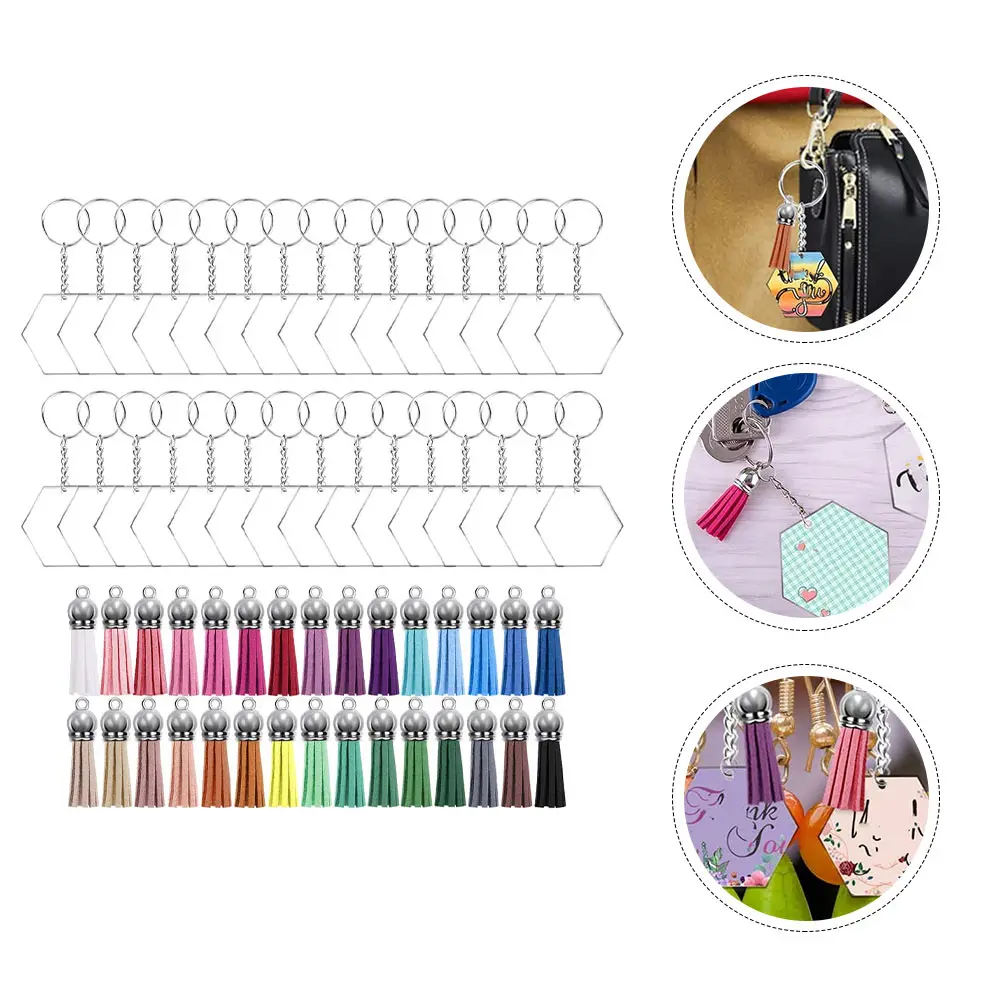 

1 set 1 Set Acrylic Key Ring Creative Hanging Ornaments Keychain Pendant Jewelry Making Accessories Durable Key Accessories For