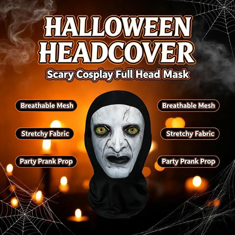 Full Face Mask Unisex Adult Elestic 3D Portrait Funny Mesh Mask Cosplay Costume Mask for Halloween Cosplay Mask Spoof Hood