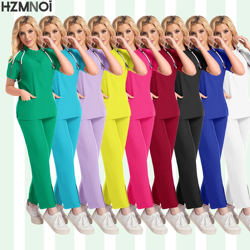 Nieuwe Verpleegster Uniformen Vrouwen Mannen Casual Jogger Broek Set Apotheek Werkkleding Medisch Ziekenhuis Arts Verpleging Uniform High-end Pak