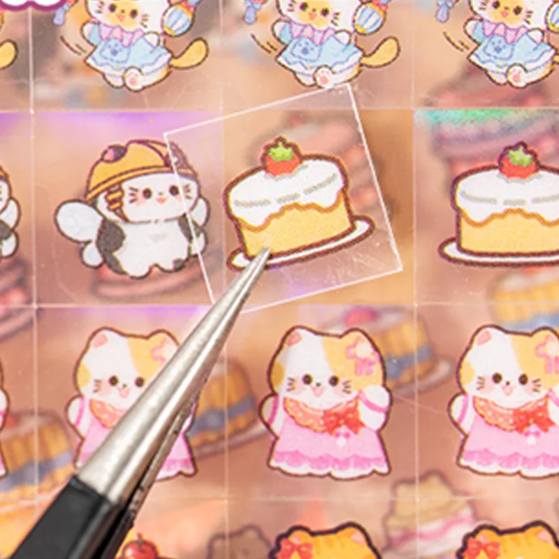 Mr. Paper Cute Animal Sticker Book 18 sheets/book Cartoon Cat PET Sticker Handbook Photo Frame Phone DIY Decoration Gifts