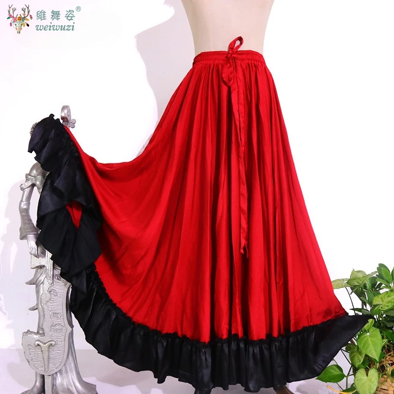 Saias de dança de flamenco roupas de prática high end sexy 720 graus saia de balanço palco desempenho traje roupas de dança moderna