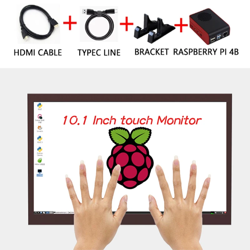 

Raspberry Pi Display 10.1 Inch Capacitive Touch IPS 1024×600 Dual Built-in Speakers HDMI Monitor Compatible With Raspberry Pi 4B